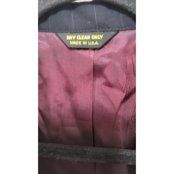 John Clarendon Mens Navy Pinstripe Wool Suit Jacket Size 42L Classic Fit - Picture 15 of 15